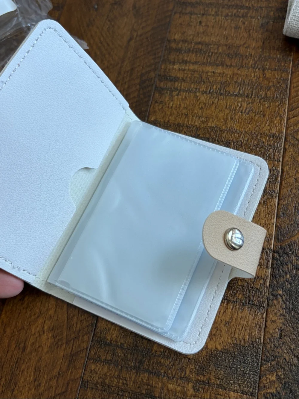 Beige & Yellow Snap Wallet Card Holder